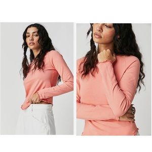 NWT Free People We The Free Sueded Jersey Long-Sleeve